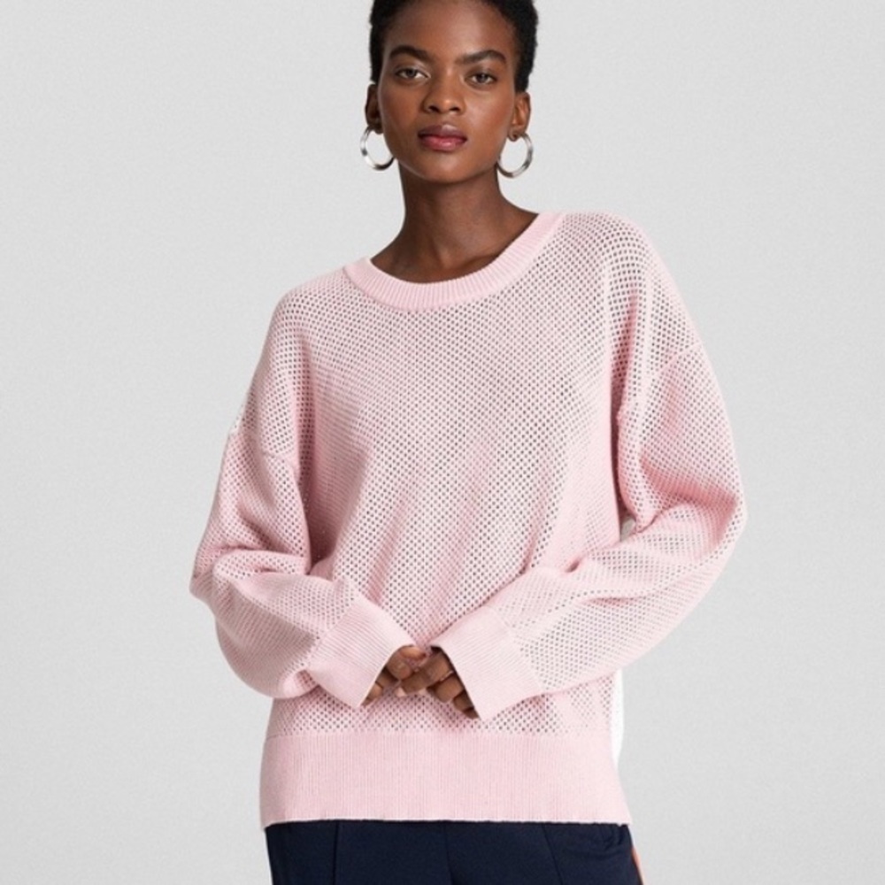 A.L.C Alana Mesh Sweater In Baby Pink (o)